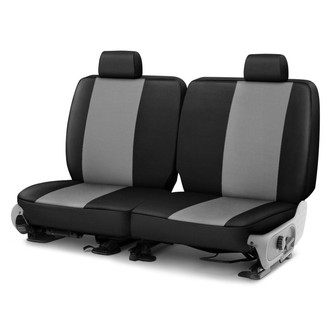 Saddleman® - Leatherette 2nd Row Gray with Black Custom Seat Covers