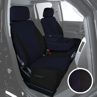 Saddleman® - Canvas 1st Row Blue with Black Custom Seat Covers