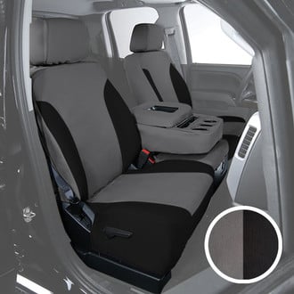 Saddleman® - Canvas 1st Row Charcoal with Black Custom Seat Covers