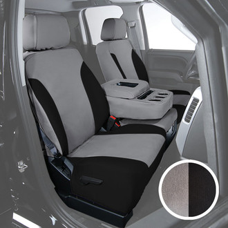 Saddleman® - Canvas 1st Row Gray with Black Custom Seat Covers