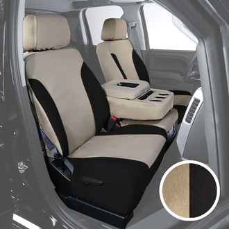 Saddleman® - Canvas 3rd Row Tan with Black Custom Seat Covers