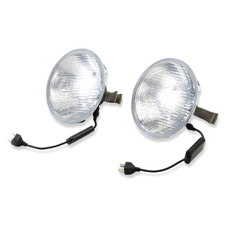 Scott Drake® - Replacement 7" Round High and Low Beam Chrome LED Headlights