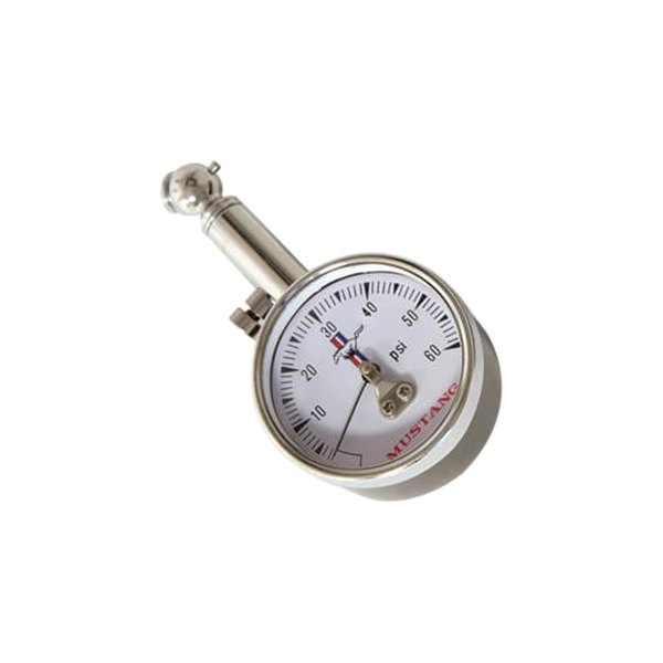 Scott Drake® - 0 to 60 psi Mustang Dial Tire Pressure Gauge with Tri-Bar Logo and Case