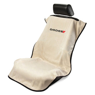 Seat Armour® - Tan Towel Seat Cover with Dodge Logo