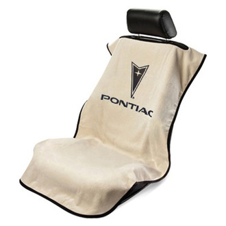 Seat Armour® - Tan Towel Seat Cover with Pontiac Logo