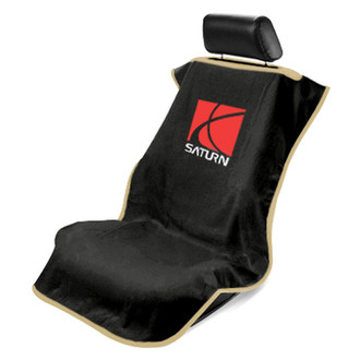 Seat Armour® - Black Towel Seat Cover with Saturn Logo