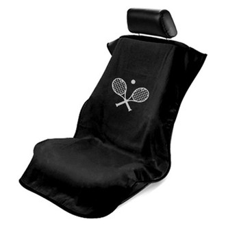 Seat Armour® - Black Towel Seat Cover with Tennis Racquet Logo