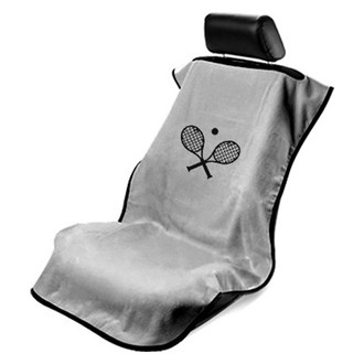 Seat Armour® - Gray Towel Seat Cover with Tennis Racquet Logo