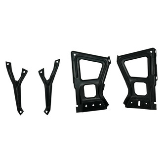 Sherman® - Rear Inner and Outer Driver and Passenger Side Bumper Bracket Kit (CAPA Certified)