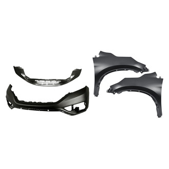 Sherman® - 4-Piece (Front Upper and Lower Bumper Cover, Front Driver and Passenger Side Fender) (Value Line)