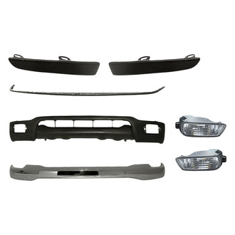 Sherman® - 7-Piece (Front Bumper Face Bar, Front Bumper Valance, Front Upper and Lower Inner and Outer Bumper Filler, Front Driver and Passenger Side Turn Signal/Parking Light) (Value Line)