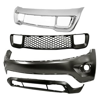 Sherman® - 4-Piece (Front Upper and Lower Bumper Cover, Front Bumper Grille, Grille Frame) (Value Line)