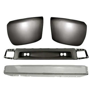 Sherman® - 4-Piece (Front Bumper Reinforcement, Front Bumper Air Deflector, Front Inner and Outer Bumper End) (Value Line)