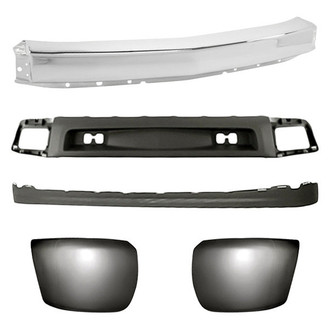 Sherman® BNDL-228881 - 5-Piece (Front Bumper Face Bar, Front Bumper Air Deflector, Front Bumper Deflector Extension, Front Inner and Outer Bumper End) (Value Line)