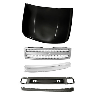 Sherman® - 5-Piece (Grille, Front Bumper Face Bar, Front Bumper Air Deflector, Front Bumper Deflector Extension, Hood Panel) (Value Line)