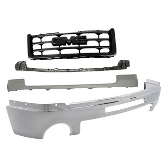 Sherman® BNDL-229018 - 4-Piece (Front Upper Bumper Cover, Grille, Front Bumper Face Bar, Front Upper Bumper Cover Bracket) (Value Line)