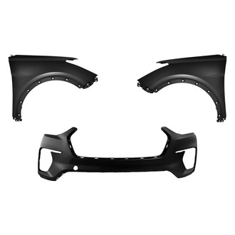 Sherman® - 3-Piece (Front Bumper Cover, Driver and Passenger Side Fender) (CAPA Certified)