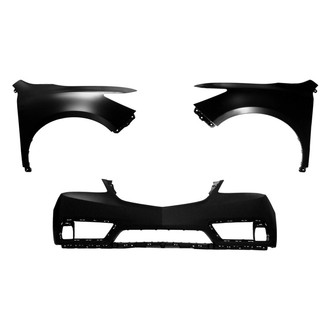 Sherman® BNDL-242437 - 3-Piece (Front Bumper Cover, Driver and Passenger Side Fender) (CAPA Certified)