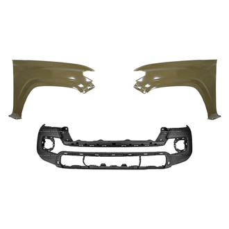 Sherman® - 3-Piece (Front Bumper Cover, Driver and Passenger Side Fender) (CAPA Certified)