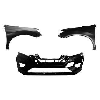Sherman® - 3-Piece (Front Bumper Cover, Driver and Passenger Side Fender) (CAPA Certified)