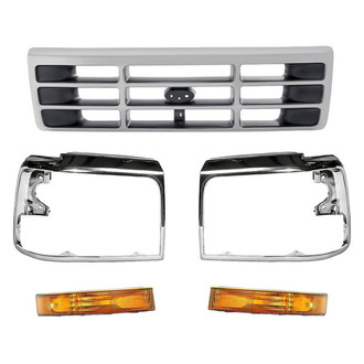 Sherman® - 5-Piece (Grille, Front Driver and Passenger Side Turn Signal/Parking Light, Driver and Passenger Side Headlight Bezel) (Standard Line)