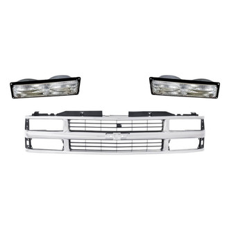 Sherman® - 3-Piece (Grille, Front Driver and Passenger Side Turn Signal/Parking Light Lens and Housing) (Standard Line)