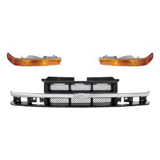 Sherman® BNDL-245425 - 3-Piece (Grille, Front Driver and Passenger Side Turn Signal/Parking Light) (Standard Line)