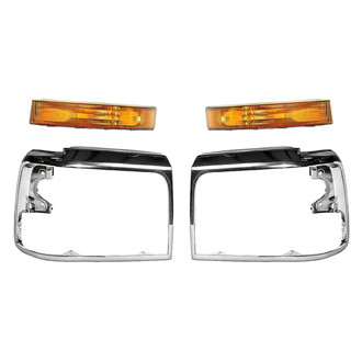 Sherman® - 4-Piece (Front Driver and Passenger Side Turn Signal/Parking Light, Driver and Passenger Side Headlight Bezel) (Standard Line)
