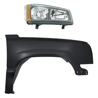 Sherman® - 2-Piece Kit (Passenger Side Headlight, Front Passenger Side Fender) (CAPA Certified)