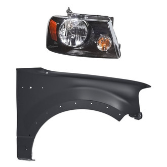 Sherman® - 2-Piece Kit (Passenger Side Headlight, Front Passenger Side Fender) (CAPA Certified)