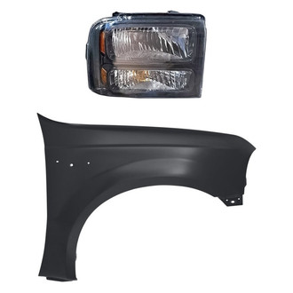 Sherman® - 2-Piece Kit (Passenger Side Headlight, Front Passenger Side Fender) (CAPA Certified)