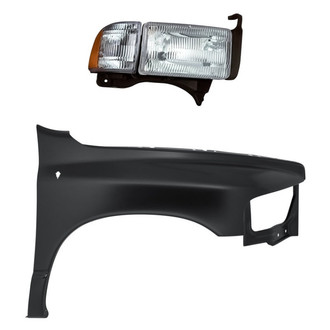 Sherman® - 2-Piece Kit (Passenger Side Headlight, Front Passenger Side Fender) (CAPA Certified)
