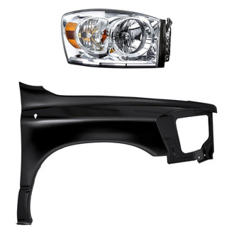 Sherman® - 2-Piece Kit (Passenger Side Headlight, Front Passenger Side Fender) (CAPA Certified)