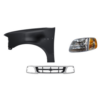 Sherman® - 3-Piece Kit (Driver Side Headlight, Grille, Front Driver Side Fender) (Standard Line)