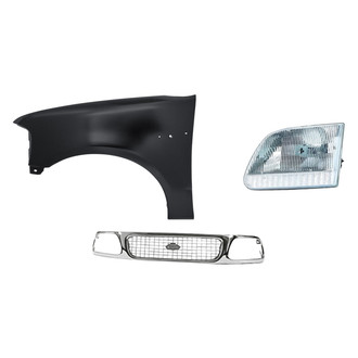 Sherman® - 3-Piece Kit (Driver Side Headlight, Grille, Front Driver Side Fender) (Standard Line)