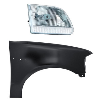 Sherman® - 2-Piece Kit (Passenger Side Headlight, Front Passenger Side Fender) (CAPA Certified)