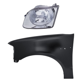 Sherman® - 2-Piece Kit (Driver Side Headlight, Front Driver Side Fender) (CAPA Certified)