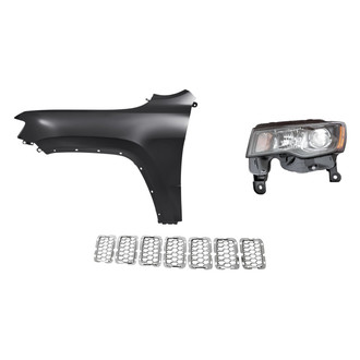 Sherman® - 3-Piece Kit (Driver Side Headlight, Inner Grille Trim Ring, Front Driver Side Fender) (Standard Line)
