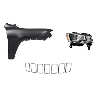 Sherman® - 3-Piece Kit (Passenger Side Headlight, Grille Molding, Front Passenger Side Fender) (CAPA Certified)