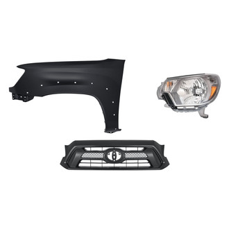 Sherman® - 3-Piece Kit (Driver Side Headlight, Grille, Front Driver Side Fender) (Standard Line)