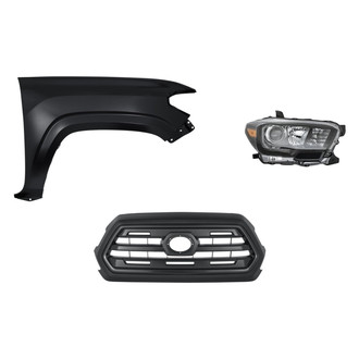 Sherman® - 3-Piece Kit (Passenger Side Headlight, Grille, Front Passenger Side Fender) (CAPA Certified)