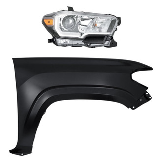 Sherman® - 2-Piece Kit (Passenger Side Headlight, Front Passenger Side Fender) (Standard Line)