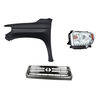 Sherman® - 3-Piece Kit (Driver Side Headlight, Grille, Front Driver Side Fender) (Standard Line)