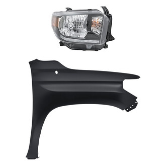 Sherman® - 2-Piece Kit (Passenger Side Headlight, Front Passenger Side Fender) (Standard Line)