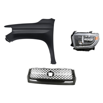Sherman® - 3-Piece Kit (Driver Side Headlight, Grille, Front Driver Side Fender) (Standard Line)