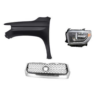 Sherman® - 3-Piece Kit (Driver Side Headlight, Grille, Front Driver Side Fender) (Standard Line)