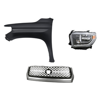 Sherman® - 3-Piece Kit (Driver Side Headlight, Grille, Front Driver Side Fender) (Standard Line)