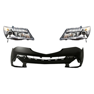 Sherman® - 3-Piece Kit (Driver and Passenger Side Headlights, Front Bumper Cover) (Standard Line)