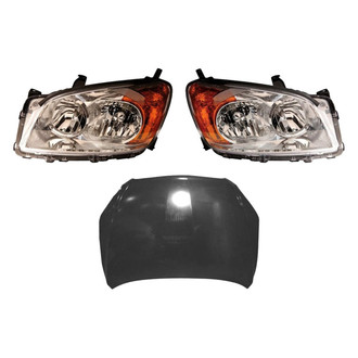 Sherman® - 3-Piece Kit (Driver and Passenger Side Headlights, Hood Panel) (Value Line)