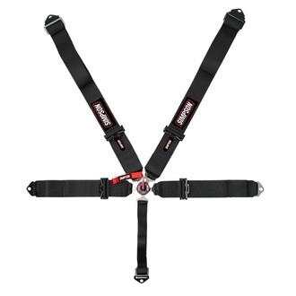 Simpson® - 6-Point 16.1 SFI 3" Rotary Camlock Individual Racing Harness, Black